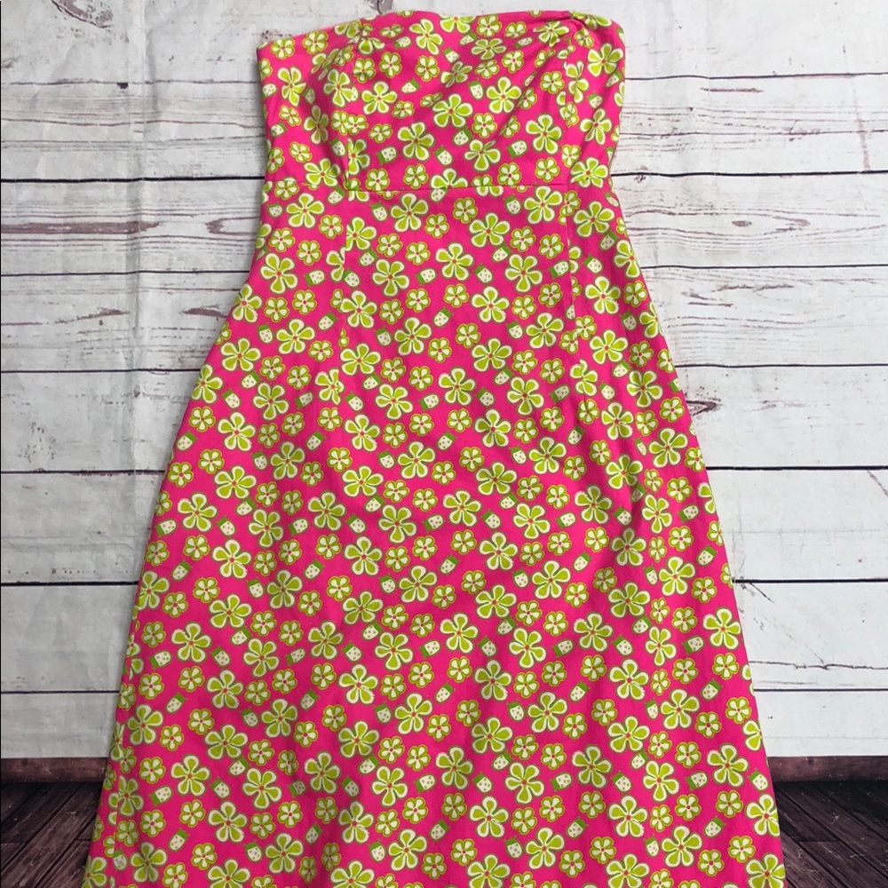 Lilly Pulitzer Strapless Floral Print Dress